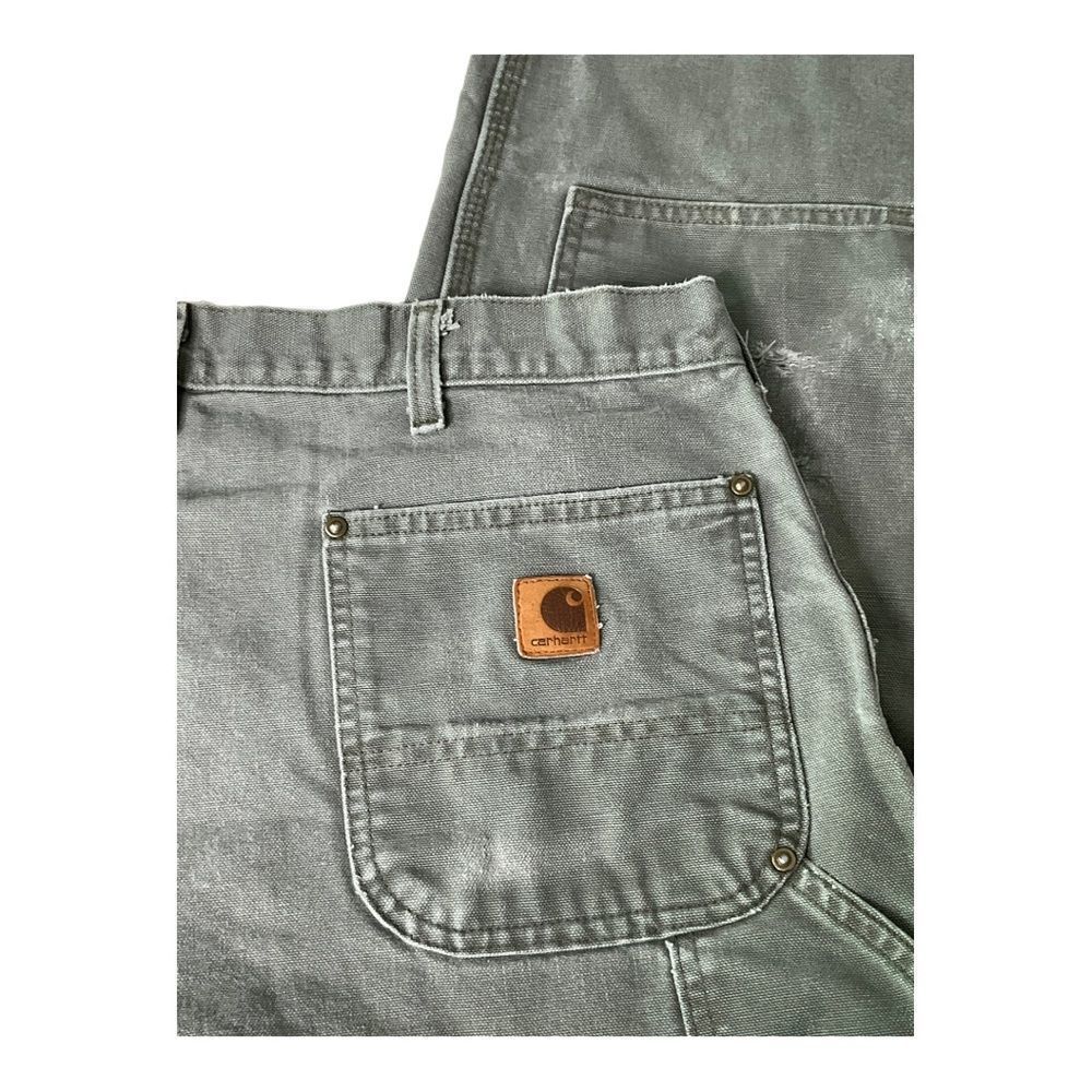 Carhartt Canvas Carpenter Distressed Cargo Pants Size W34/L32 - Picture 7 of 15
